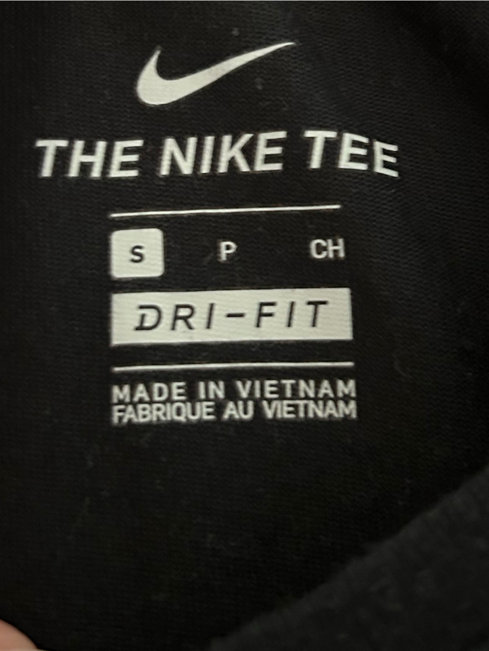 Nike Black Tee with White Swoosh - Picture 2 of 3